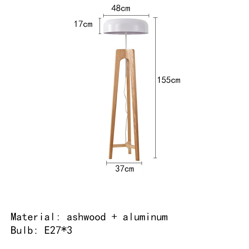 Staande Lamp - Klassiek Houten Bamboe Ontwerp - Notenhout