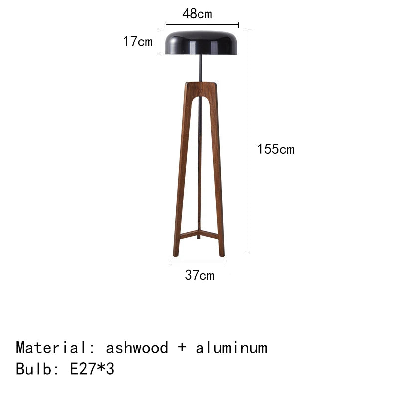 Staande Lamp - Klassiek Houten Bamboe Ontwerp - Notenhout