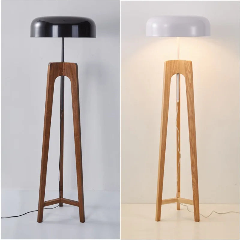 Staande Lamp - Klassiek Houten Bamboe Ontwerp - Notenhout