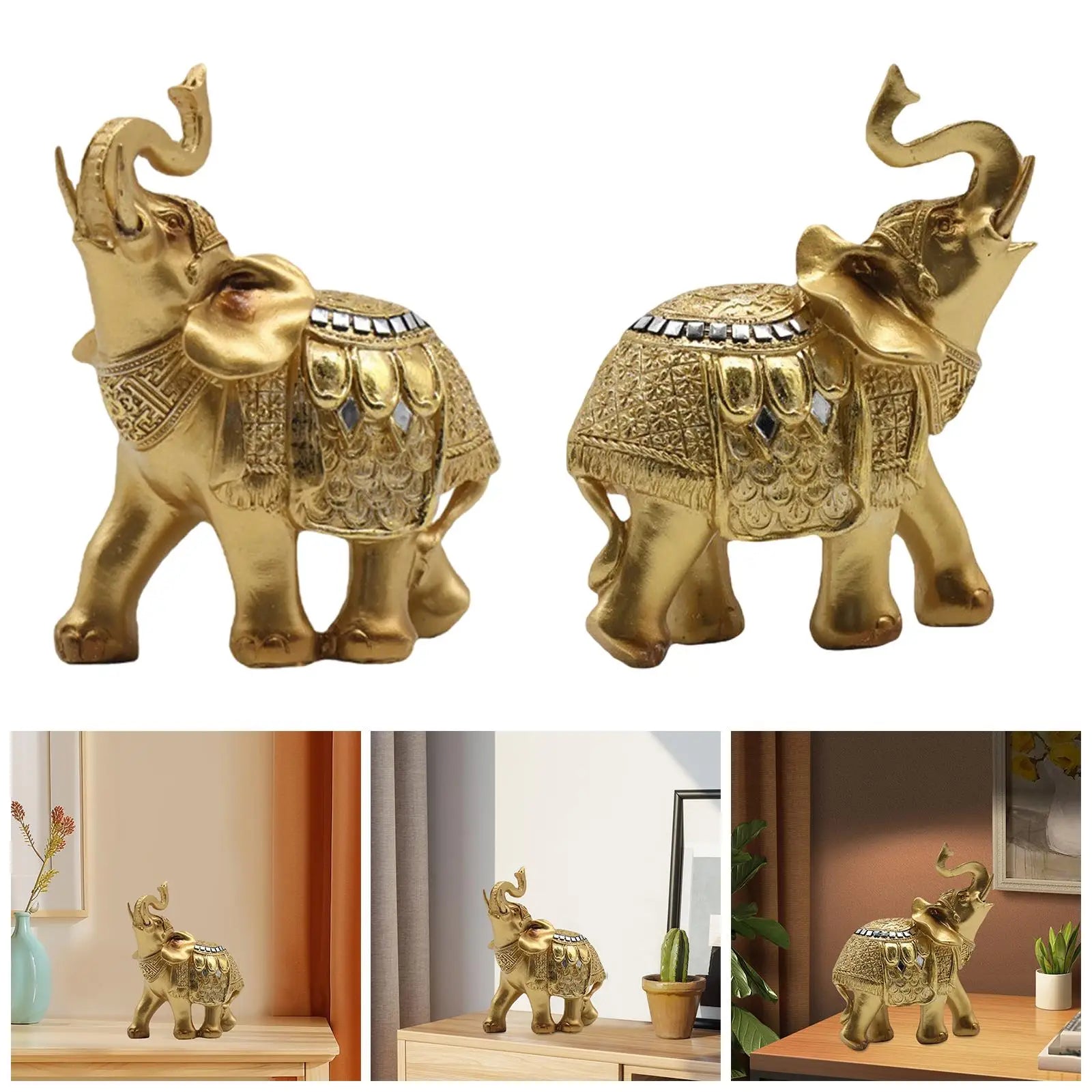 Olifanten beeld - Elephanta - Decoratief Ornament - Hars Sculptuur