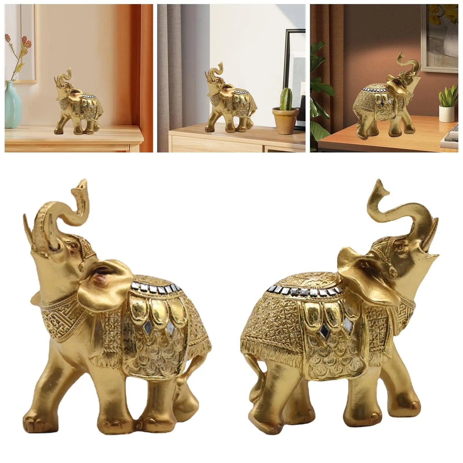 Olifanten beeld - Elephanta - Decoratief Ornament - Hars Sculptuur