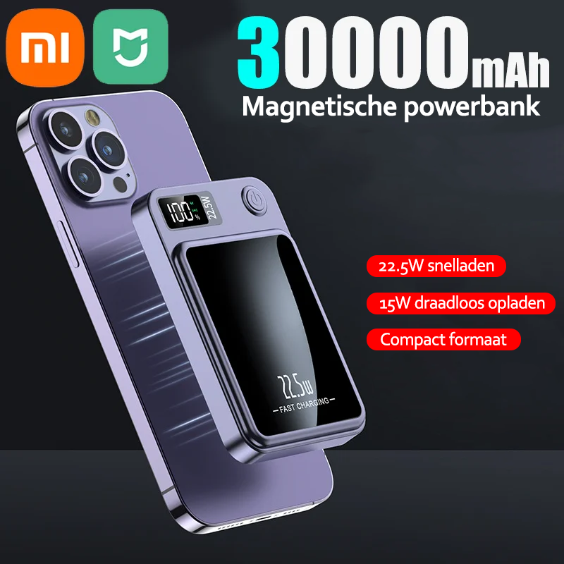 Powerbank - Magneto - Draadloos opladen - Magsafe compatibel