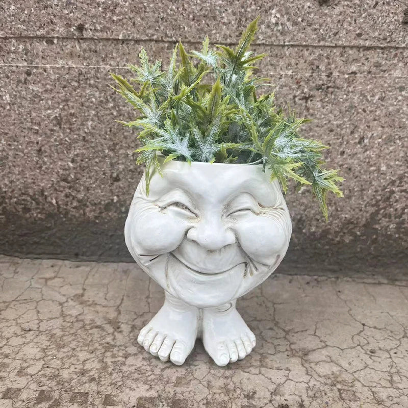 Bloempot - Muggle - Grappig Gezicht - Hars Vetplant Planter