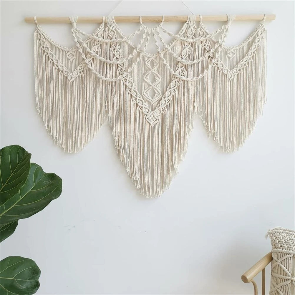 Groot wandtapijt - Handgeweven Boheems met kwastjes - Ibiza stijl - Boho Decor - Muurkleed - Wandkleed