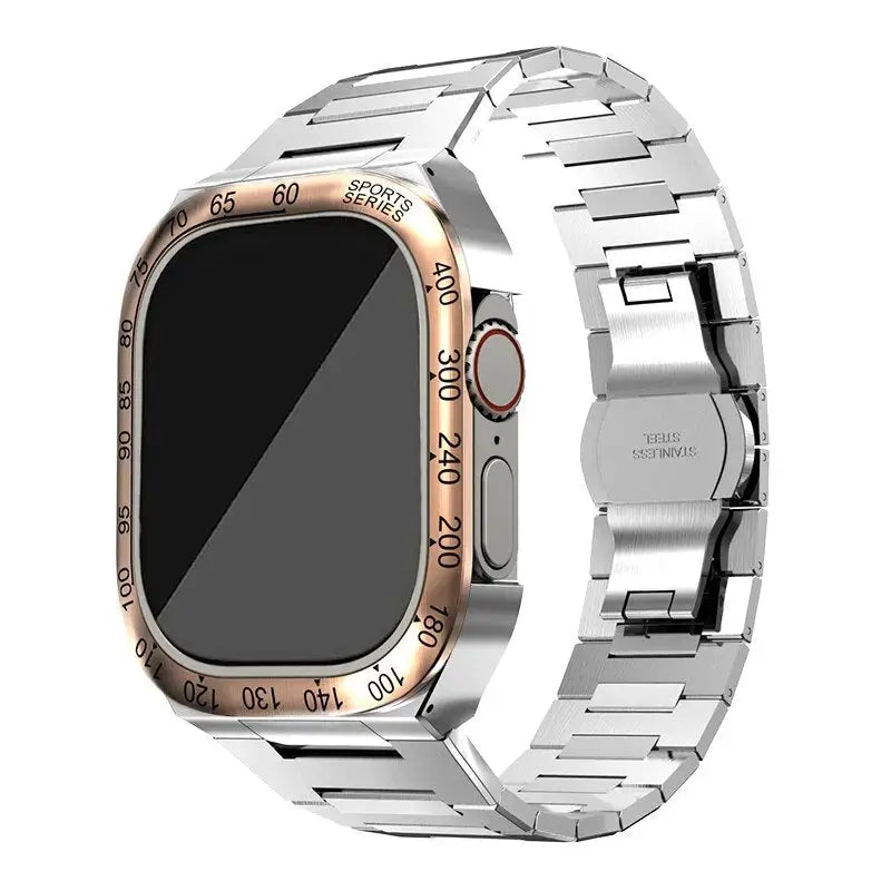 Apple Watch Hoes - SteelGuard - Roestvrij Staal - 360° Militaire Bescherming