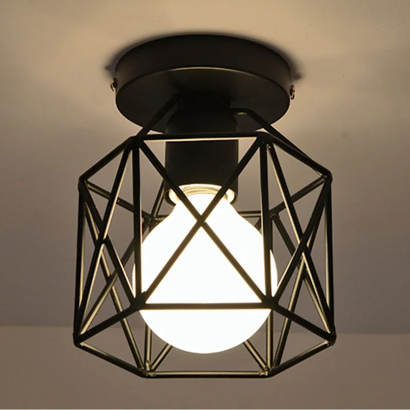 Smeedijzeren Plafondlamp | Moderne Zwarte Nordic stijl plafondlamp