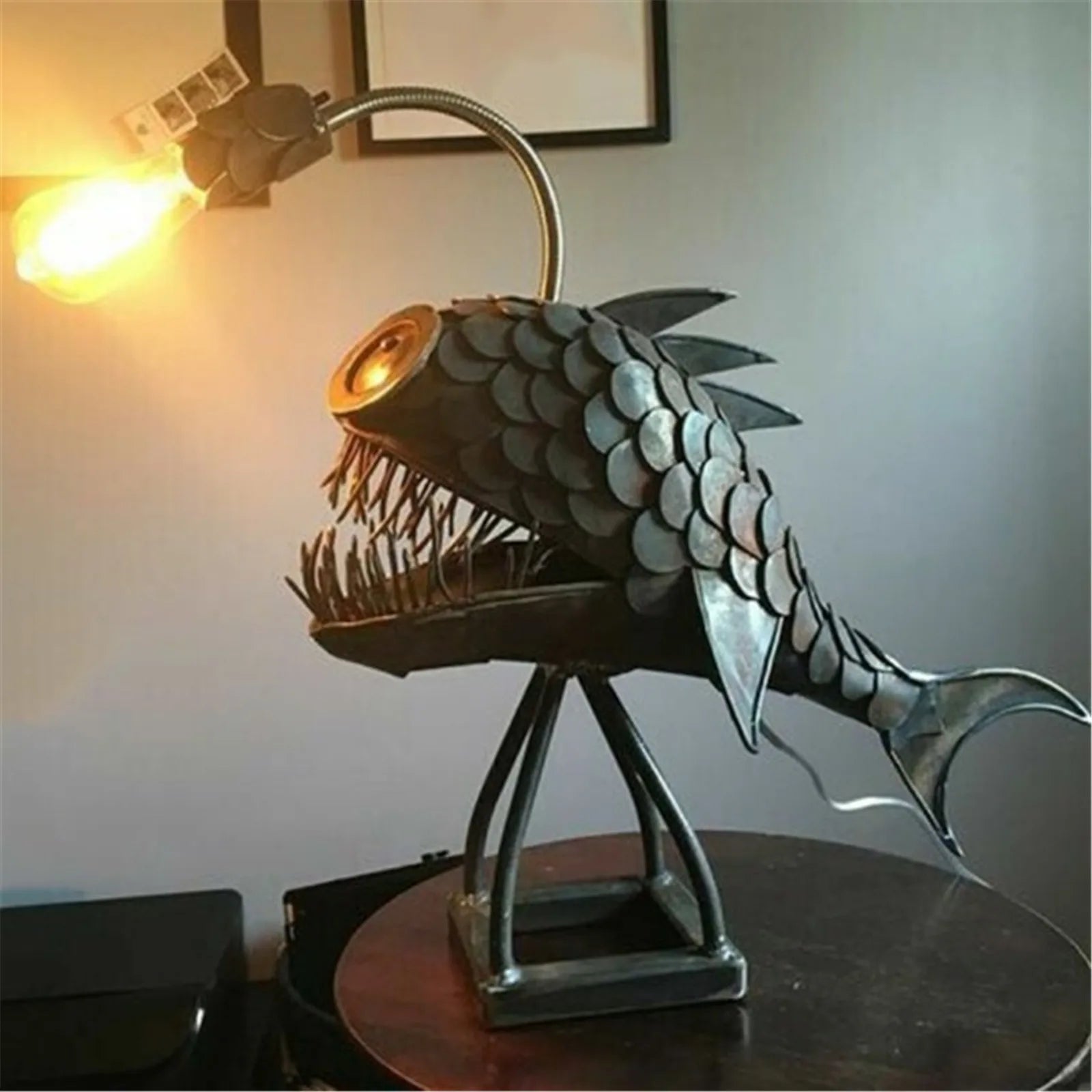 Tafellamp - RusticFish - Aanpasbare Verlichting - Handgemaakte Artistieke Charme