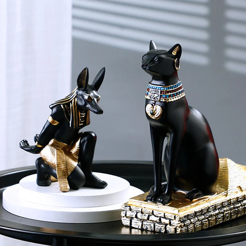 Wijnrek houder - Anubis - Egyptische hond beeldje - Home decoratie