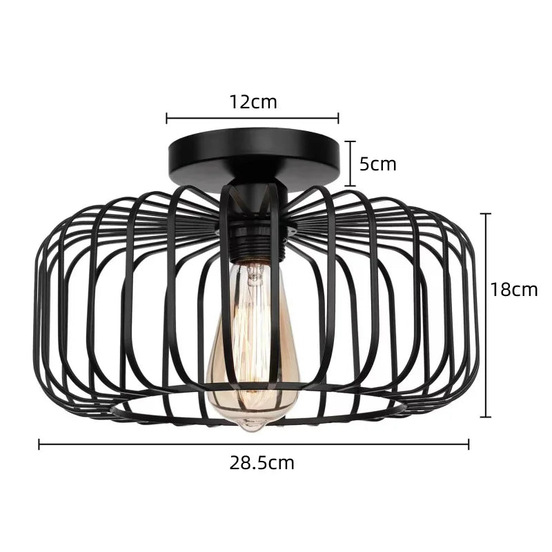 IronClad | Ijzeren plafondlamp vogelkooi design