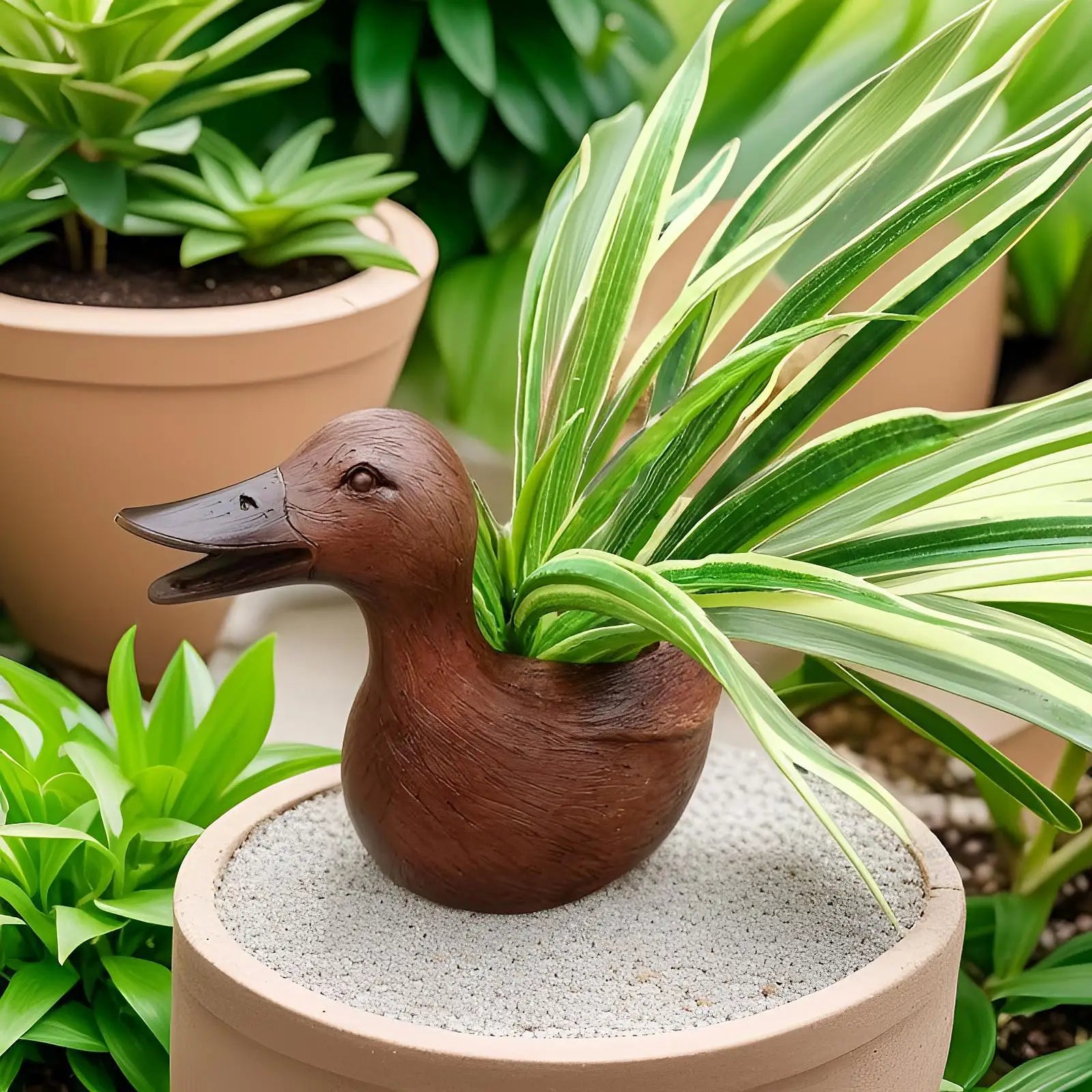 Bloempot - Quacky - Eendenstandbeeld - Tafelornament