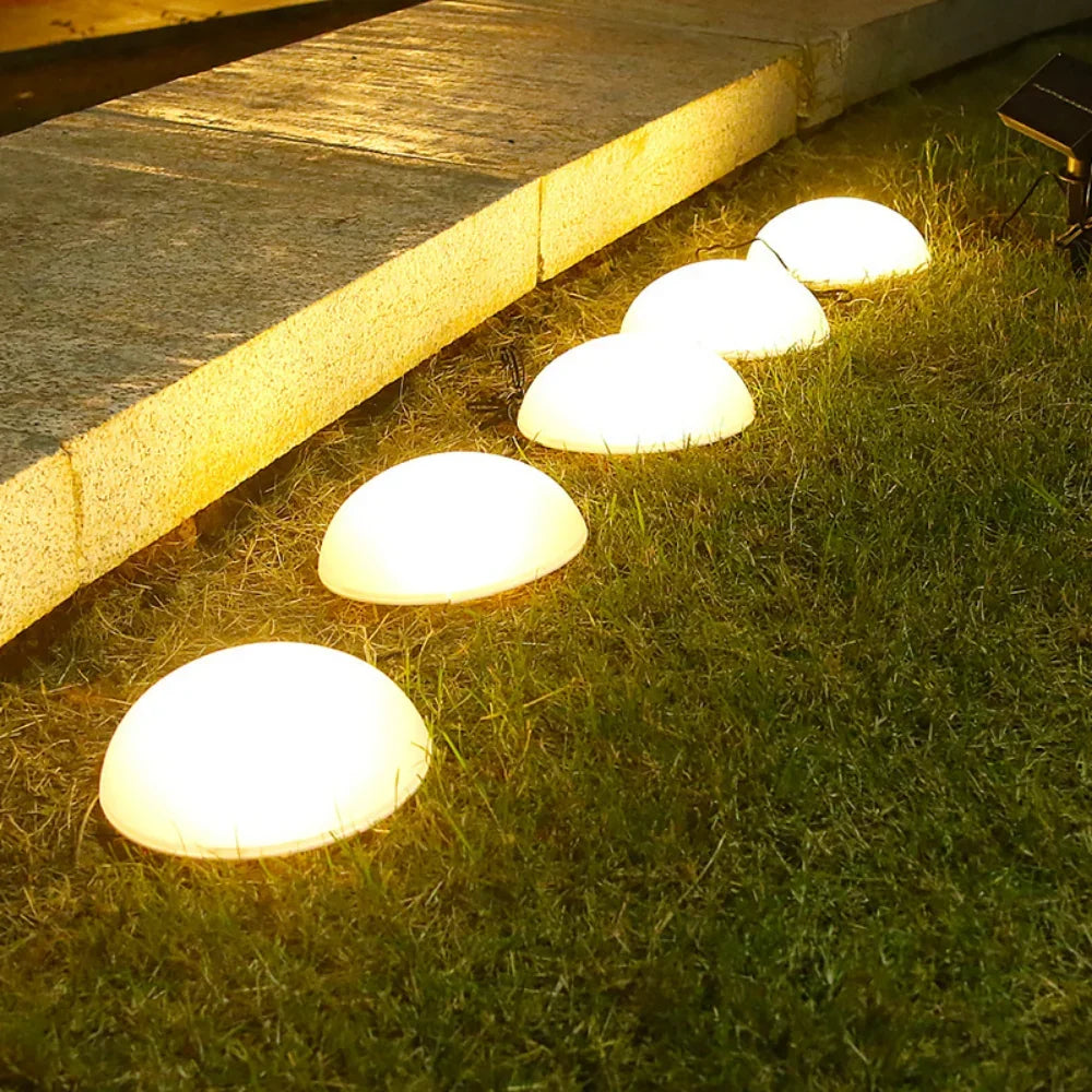 Graslamp - SolarSphere - Halve Bol Ontwerp - Buiten Waterdicht - 5 stuks