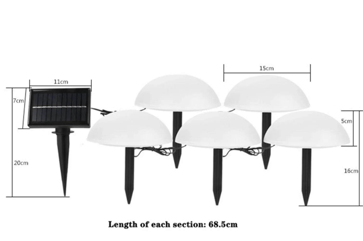 Graslamp - SolarSphere - Halve Bol Ontwerp - Buiten Waterdicht - 5 stuks