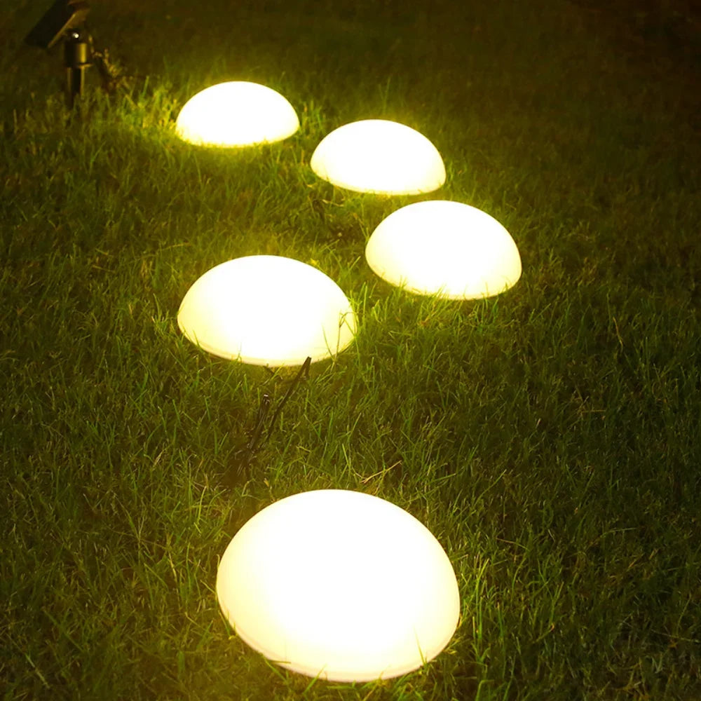 Graslamp - SolarSphere - Halve Bol Ontwerp - Buiten Waterdicht - 5 stuks