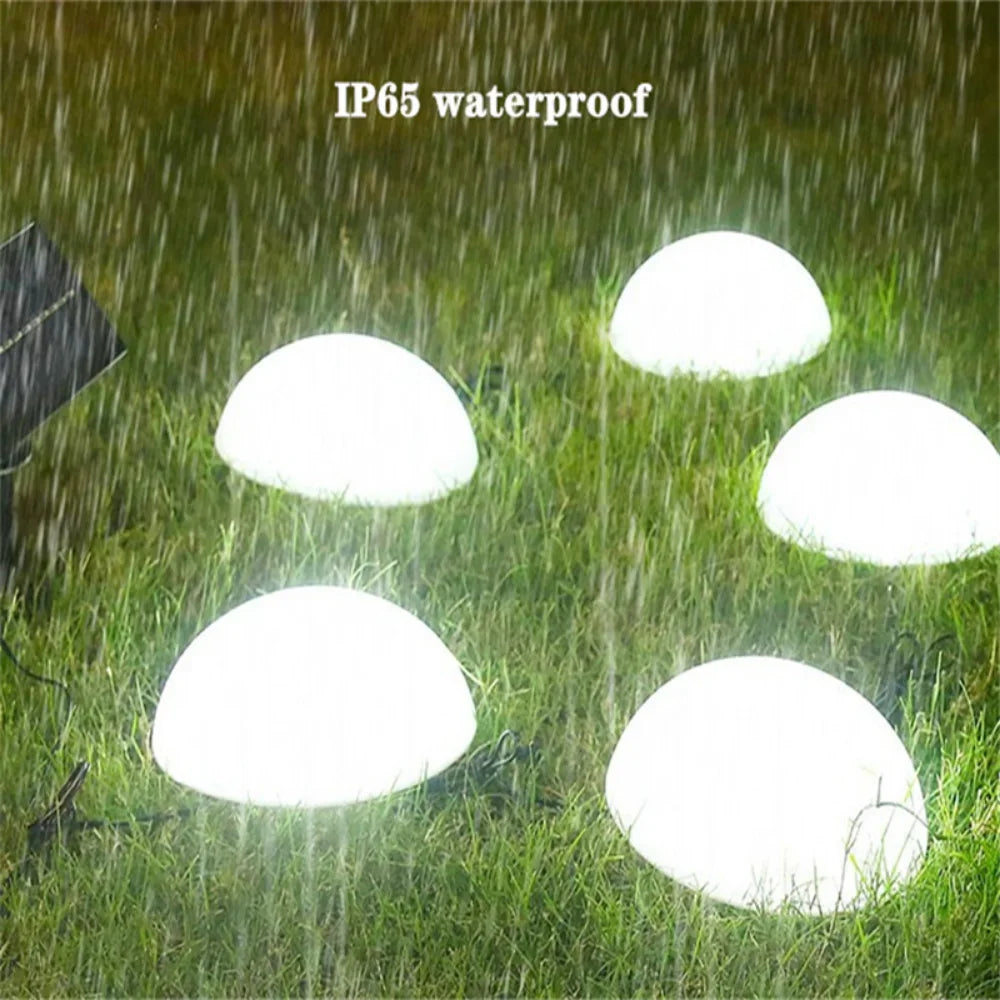 Graslamp - SolarSphere - Halve Bol Ontwerp - Buiten Waterdicht - 5 stuks