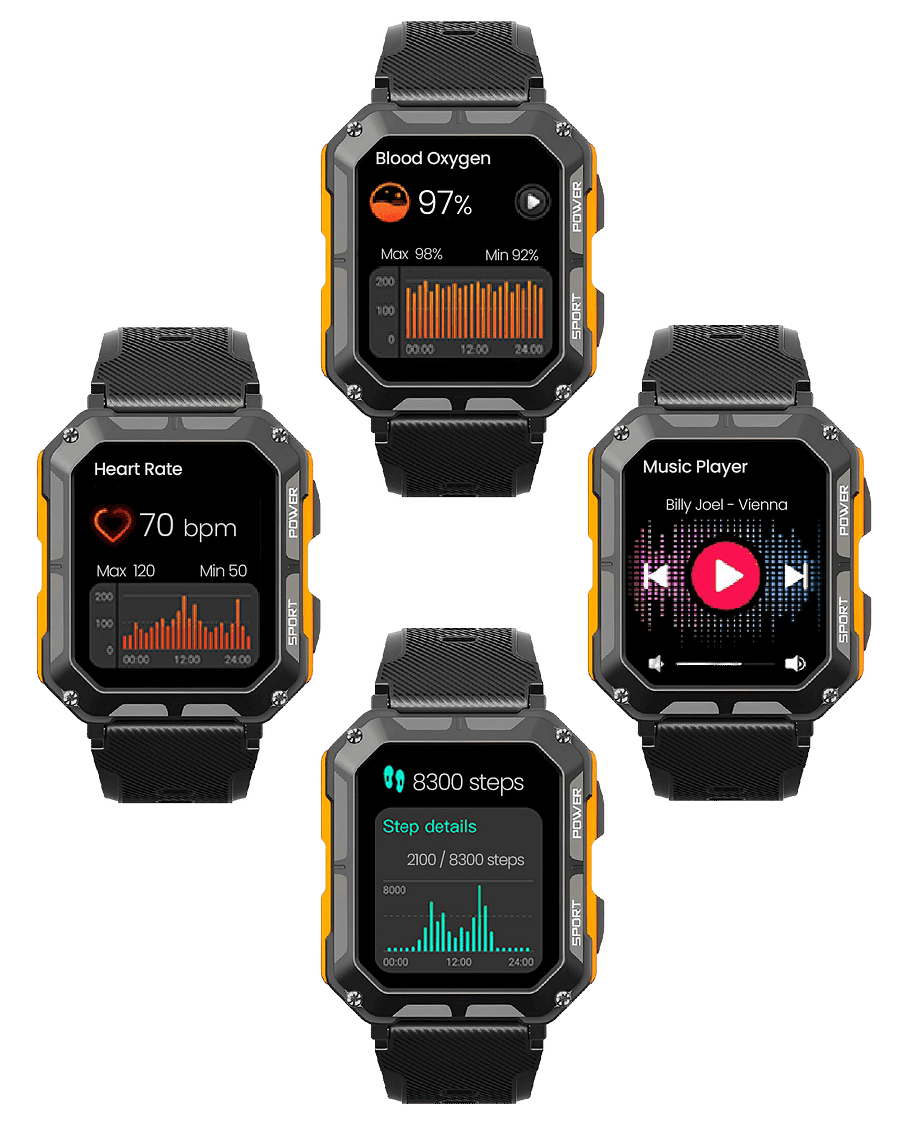 Multifunctionele Smartwatch - Indestructible - Duurzaam & Schokbestendig