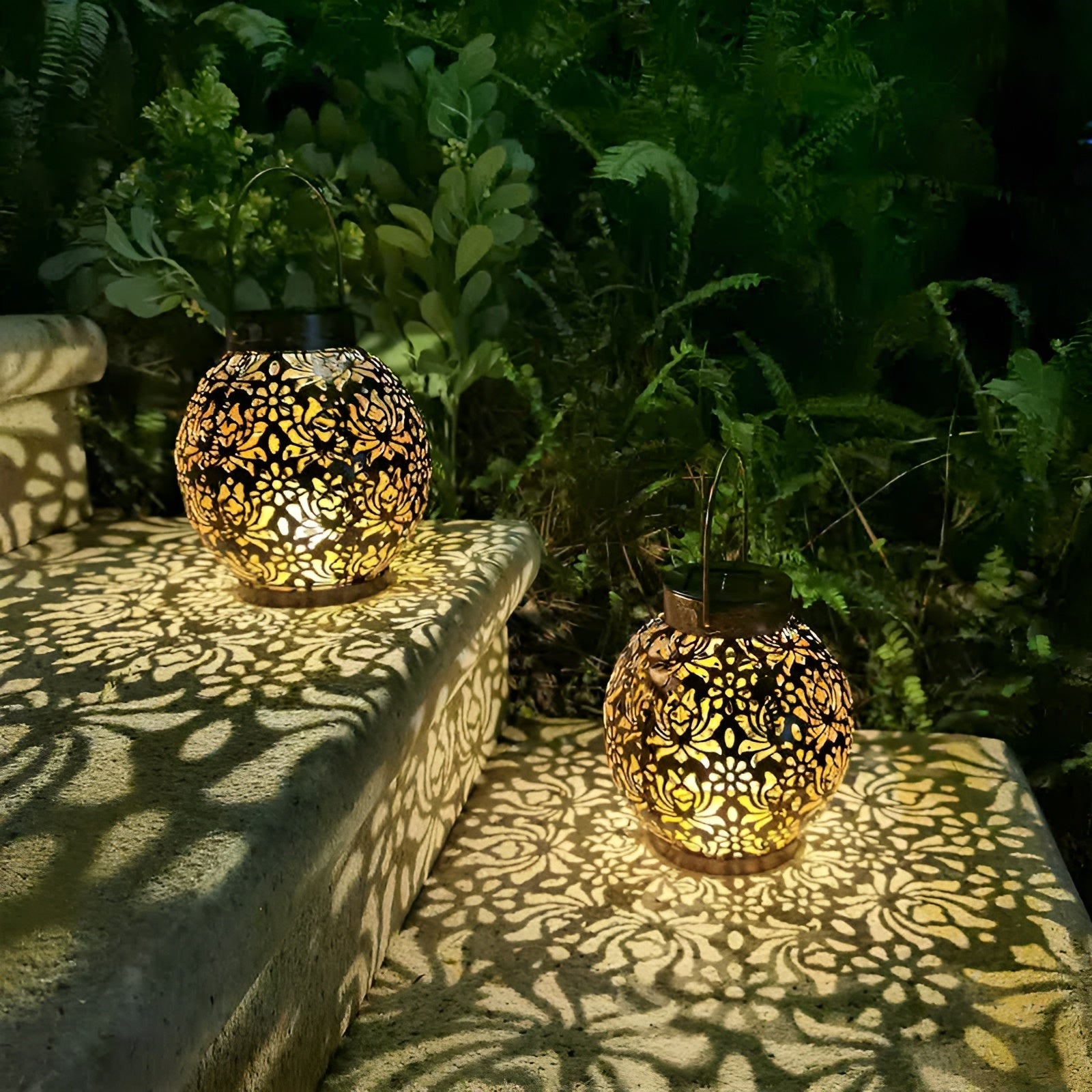 Holle elegantie - Waterdichte LED solar tuinhangerlamp