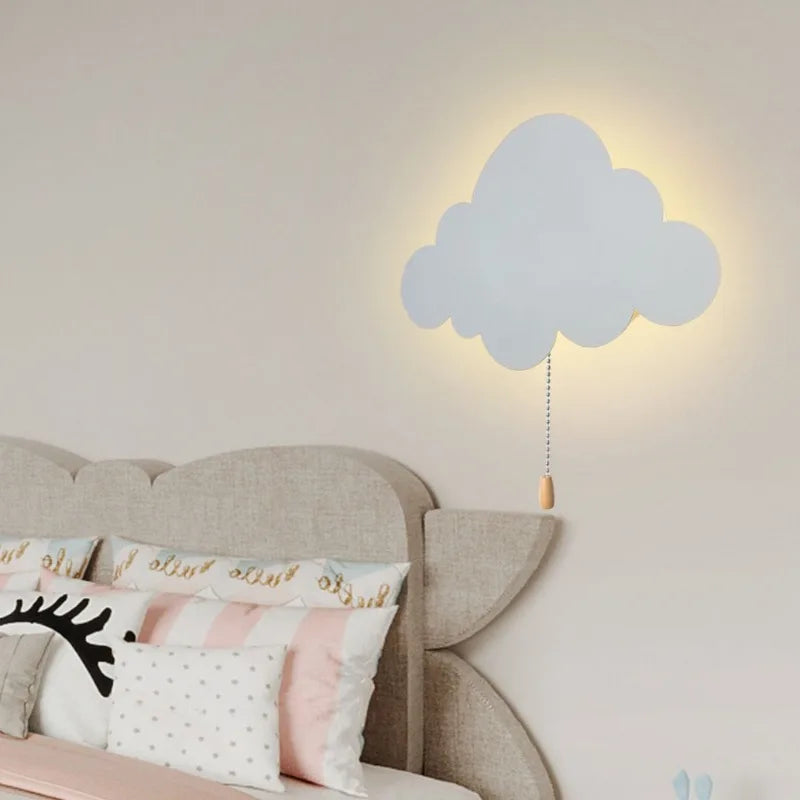 Wandlamp - Cartoon - Oplaadbaar - Kinderkamer Decor - Maan en Wolken - LED Verlichting