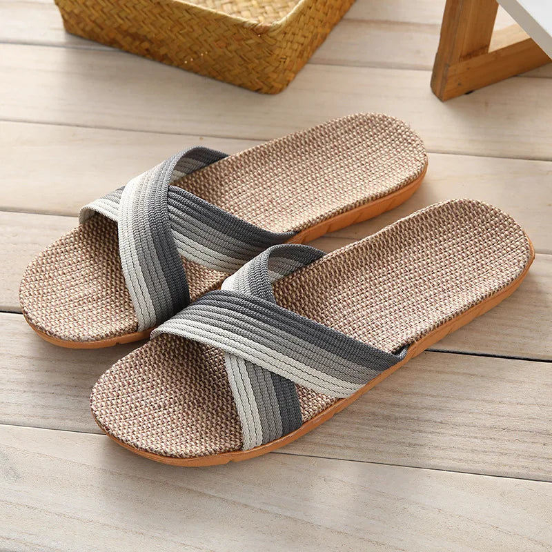 Heren Slippers - BreezeStep - Casual Linnen - Zomer Comfort