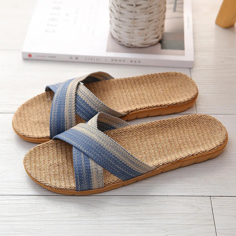 Heren Slippers - BreezeStep - Casual Linnen - Zomer Comfort