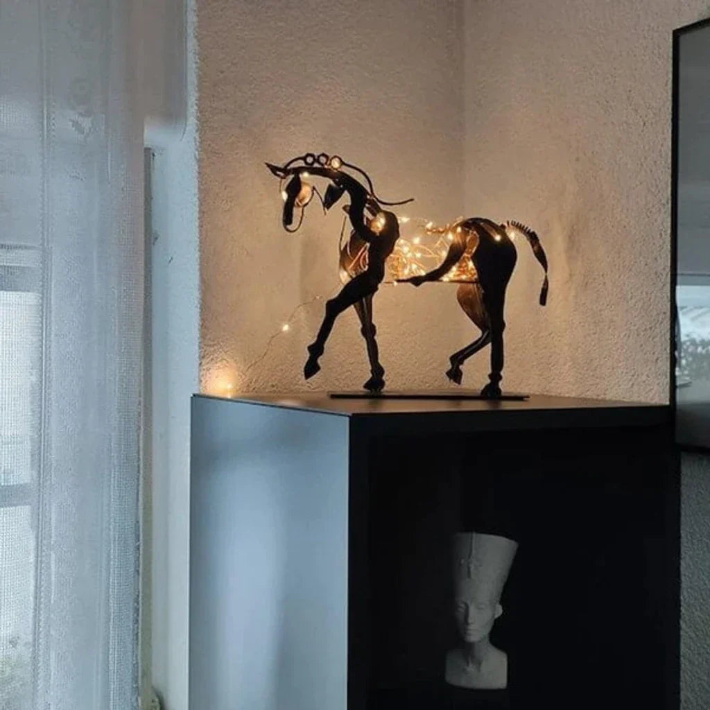 Paardensculptuur - AdonisMetal - Rustieke Elegantie - Tijdloos Decoratiestuk