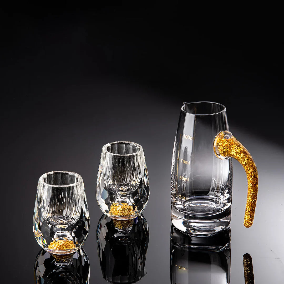 Shotglaasjes - GoldLeaf - Luxe Ontwerp - Handgemaakte Elegantie