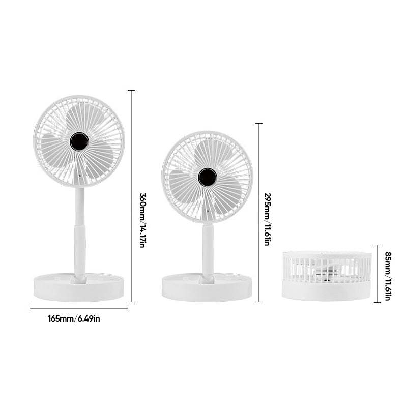 Tafelventilator - CoolBreeze - Oplaadbaar Opvouwbaar - Telescopisch Ontwerp