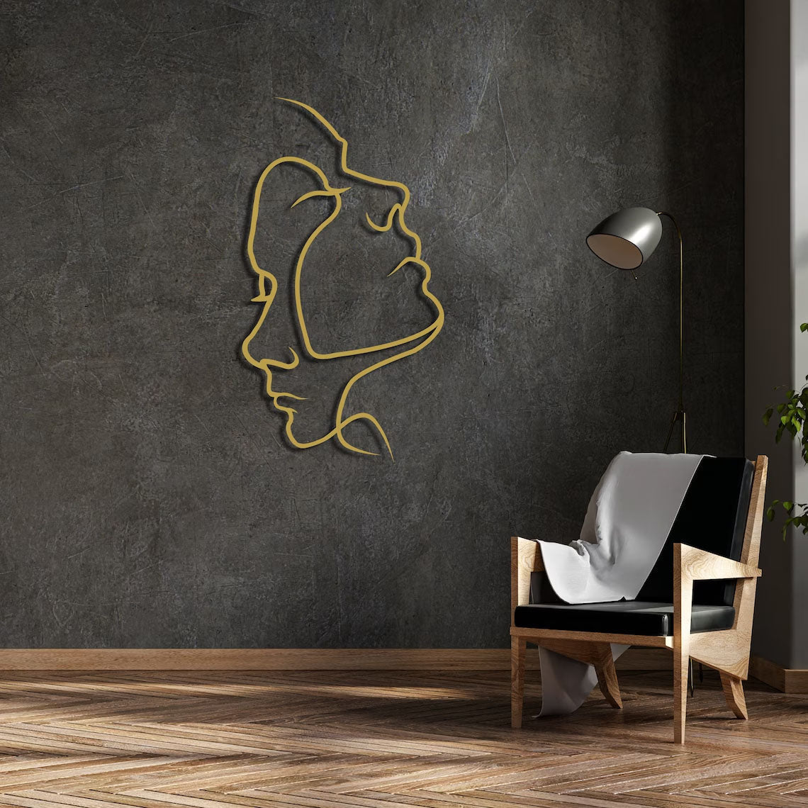 Wandart - Artify - Esthetische Vrouw - Zwart, Wit & goud