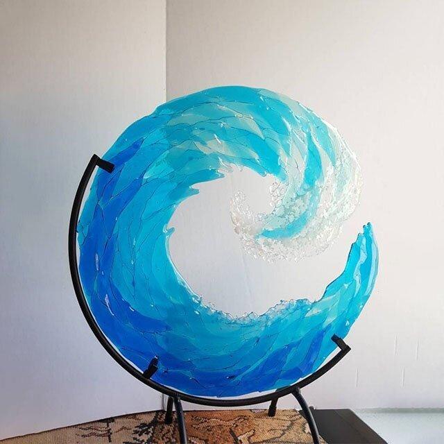 Glaskunstwerk - Oceanique - Handgemaakt Kunst - Kustdecor