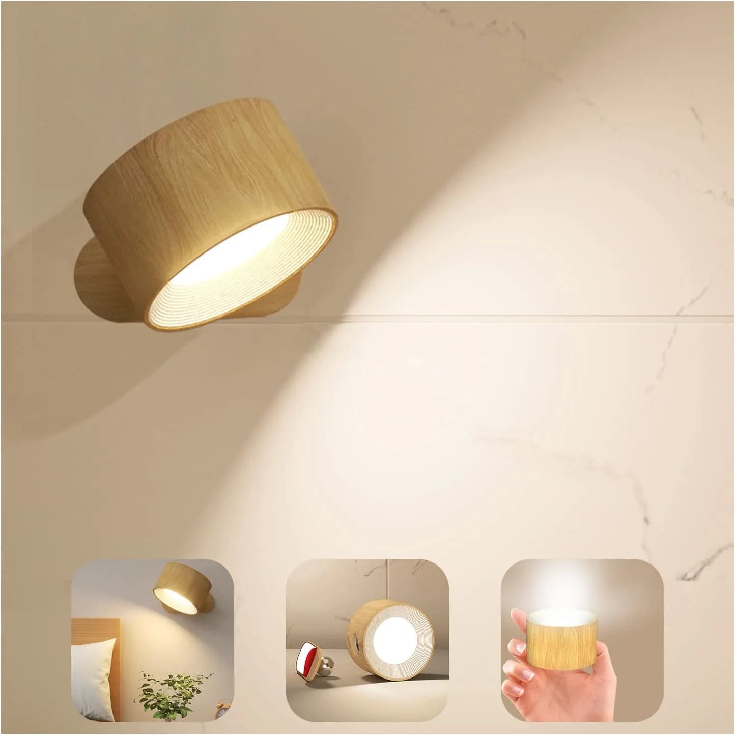 Wandlamp - GlowLite - Draadloos Oplaadbaar - Probleemloze Verlichting