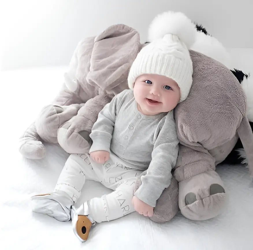 Pluche Olifant Knuffel - Zacht - Slaapkussen - Kinderkamer Decor - baby