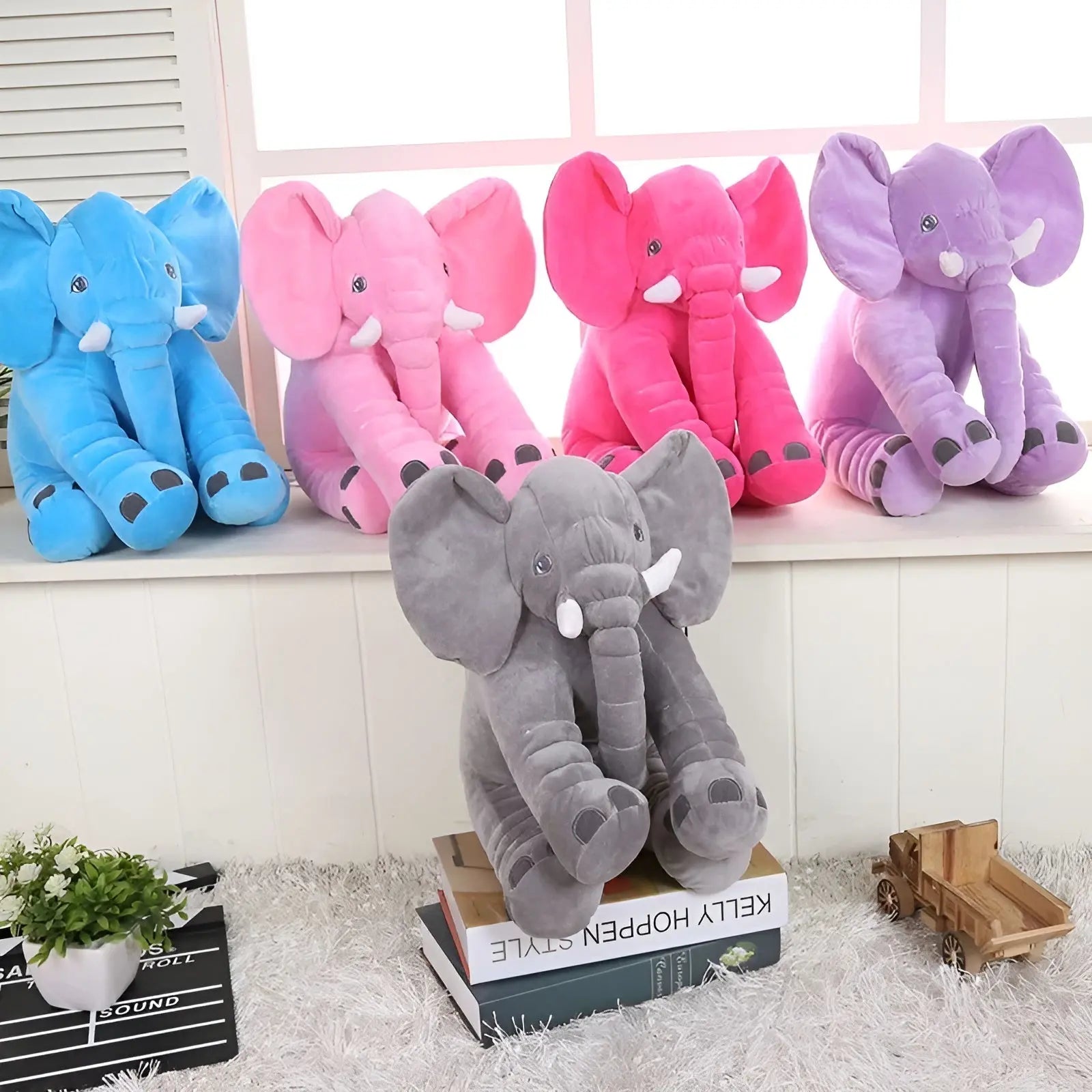 Pluche Olifant Knuffel - Zacht - Slaapkussen - Kinderkamer Decor - baby