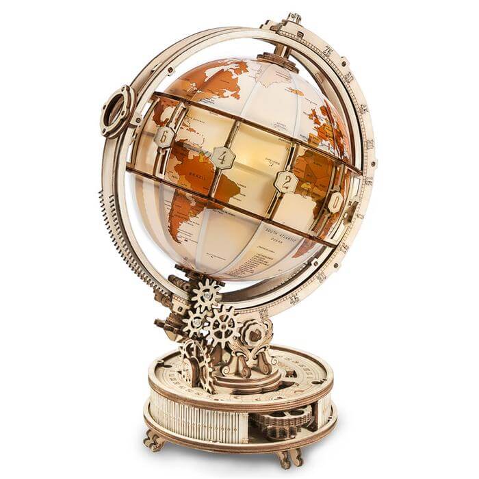 Nachtlamp - GlowGlobe - Warme Gloed - Vintage Wereldkaart Ontwerp