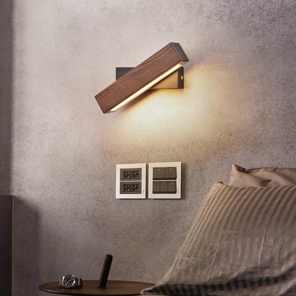 Rotatieve LED Wandlamp - Lumos - Houten Design - Verstelbare Hoek