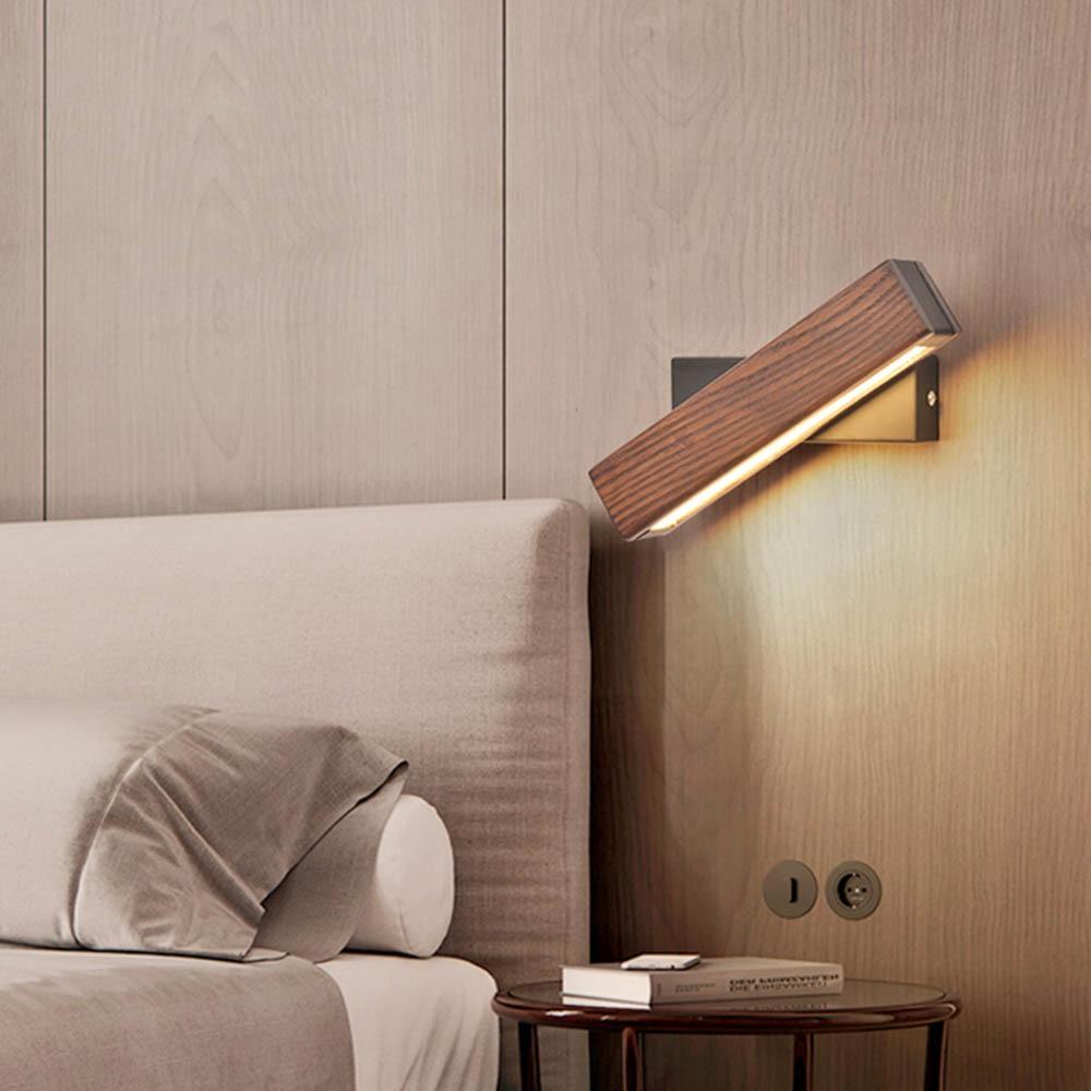 Rotatieve LED Wandlamp - Lumos - Houten Design - Verstelbare Hoek