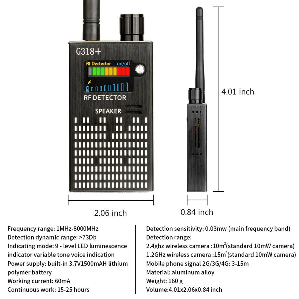 Spionagedetector - PrivacyPro - RF Signaal & Verborgen Cameradetectie - GPS & GSM Zoeker