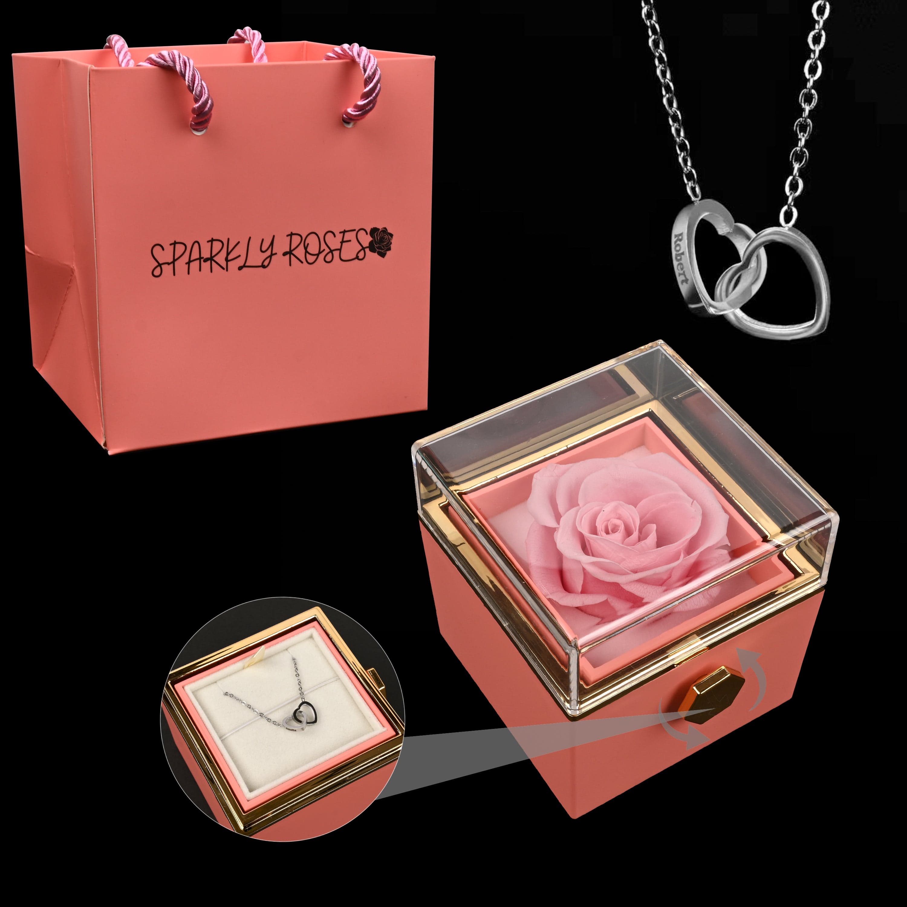 Ketting - LoveLock - Eeuwige Rozen Doos - Symbool van Eeuwige Liefde