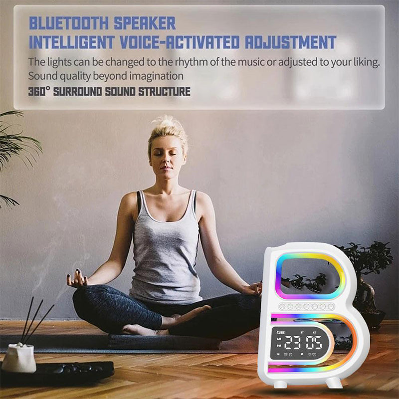 Bluetooth Speaker - SoundGlow - Draadloze Oplader & Multifunctionele Lamp