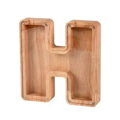 Houten Letter Spaarpot - Sparen - Aanpasbaar - Veilig Opslaan